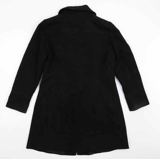 BM Womens Black Overcoat Coat Size 12