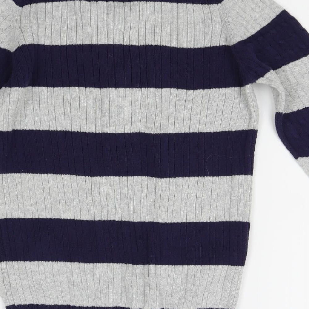 Knitwear Womens Blue Striped Cardigan Jumper Size M