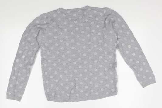 Mango Womens Grey Polka Dot Pullover Jumper Size M