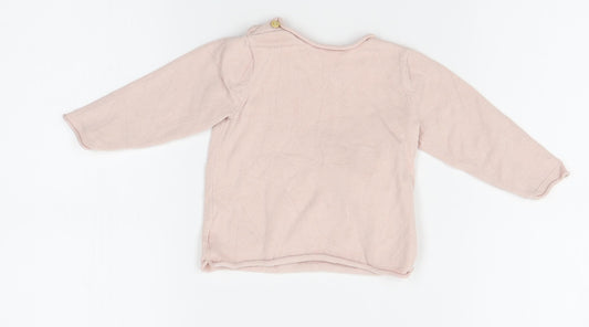 H&M Girls Pink Pullover Jumper Size 6-9 Months