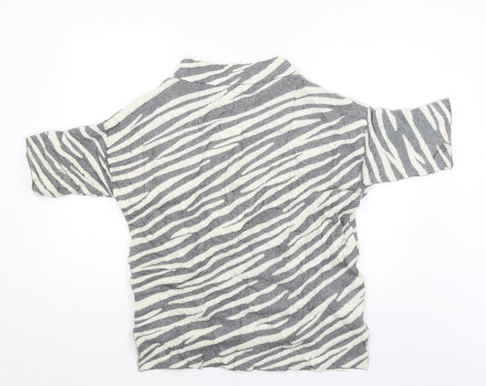 French Connection Womens Grey Striped Pullover Jumper Size XS