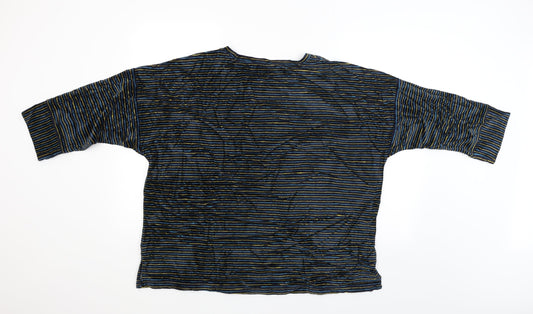 Spirit Womens Black Striped Pullover Jumper Size 22