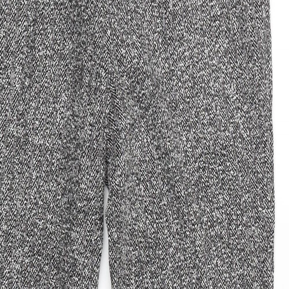 NEXT Womens Black Striped Capri Trousers Size 6 L25 in