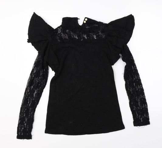 Preworn Womens Black Basic Blouse Size L