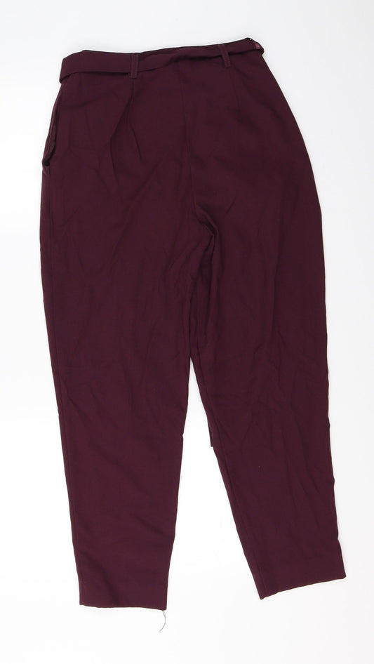 New Look Womens Purple Cropped Trousers Size 8 L24 in