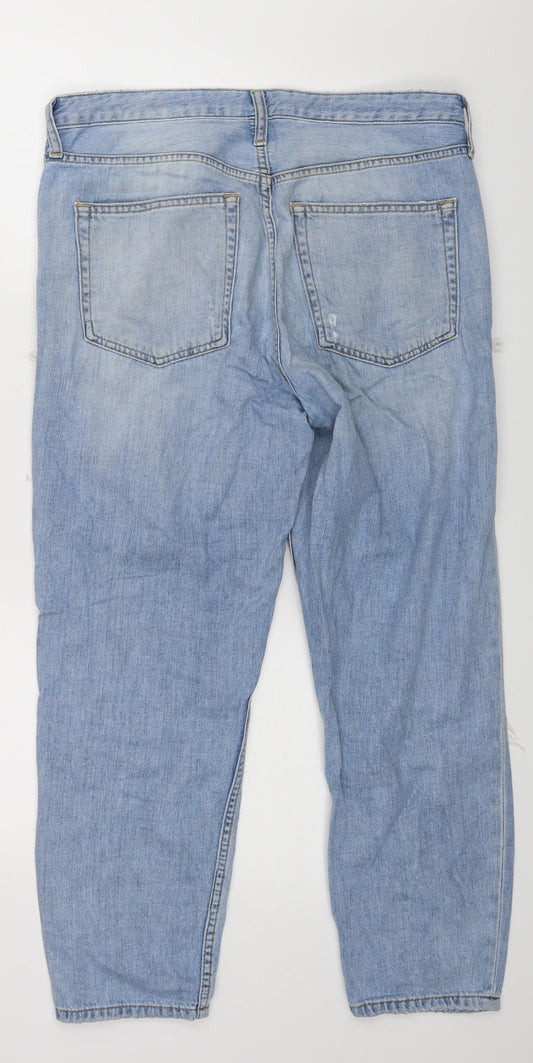 Topshop Womens Blue Straight Jeans Size 30 L30 in