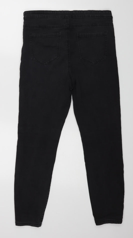 Denim & Co. Womens Black Straight Jeans Size 12 L25 in
