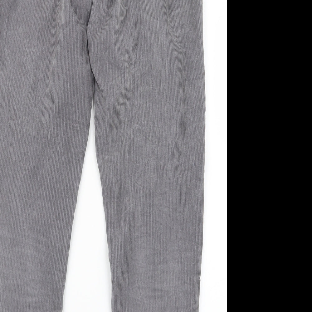 Topshop Womens Grey Velvet Trousers Size 27 in L29.5 in - Mom Fit
