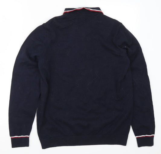 Blue Harbour Mens Blue Knit Pullover Jumper Size S