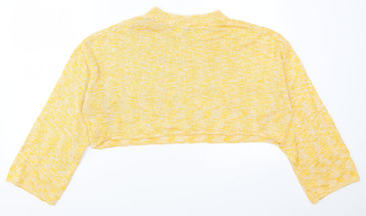 H&M Womens Yellow Knit Pullover Jumper Size L