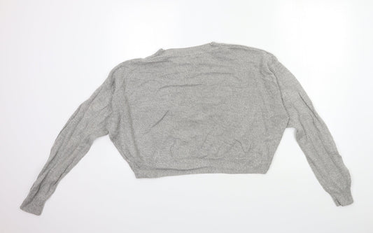 H&M Womens Grey Knit Pullover Jumper Size S