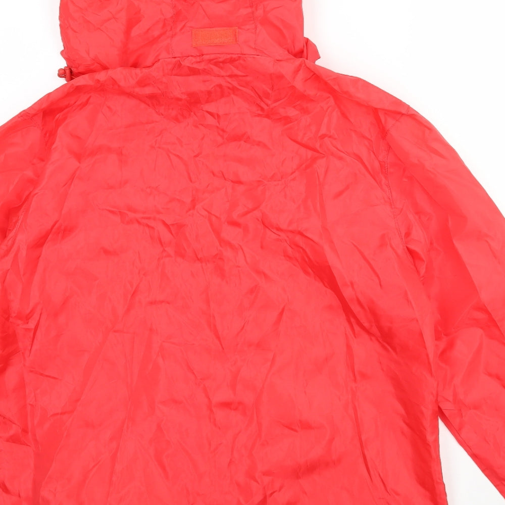 Denim & Co. Womens Red Rain Coat Jacket Size 8