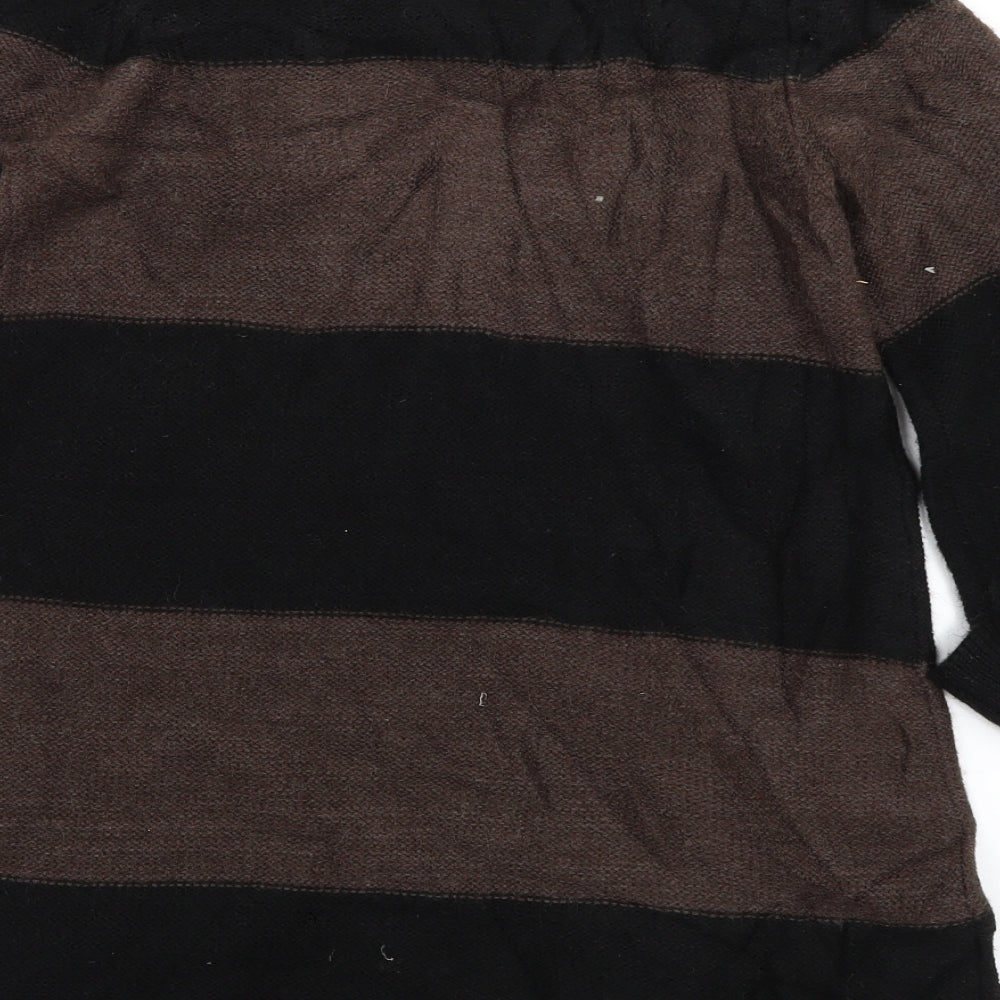 M&S Womens Brown Striped Knit Pullover Jumper Size 12