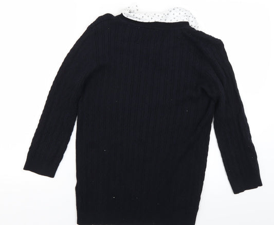 Julipa Womens Blue Knit Pullover Jumper Size 12