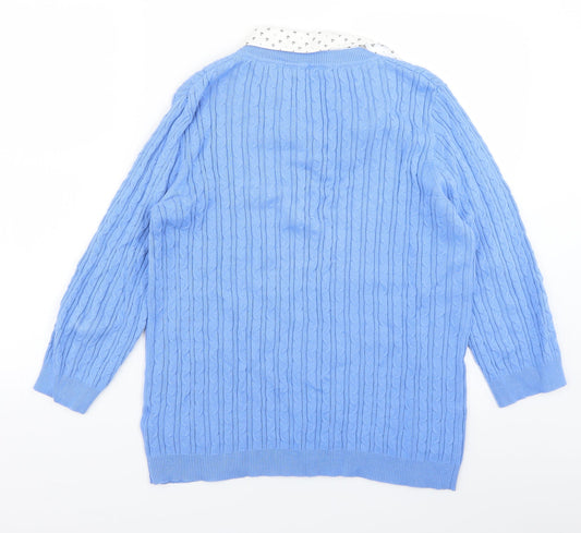 Julipa Womens Blue Knit Pullover Jumper Size 12