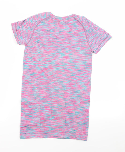 workout Womens Multicoloured Geometric Basic T-Shirt Size 6 - size 6-8