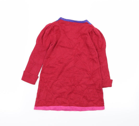Shrinking Violet Girls Red Jumper Dress Size 3 Years