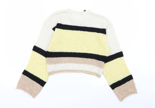 Divided by H&M Womens Multicoloured Striped Pullover Jumper Size S
