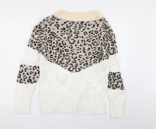 Preworn Womens Multicoloured Animal Print Pullover Jumper Size S