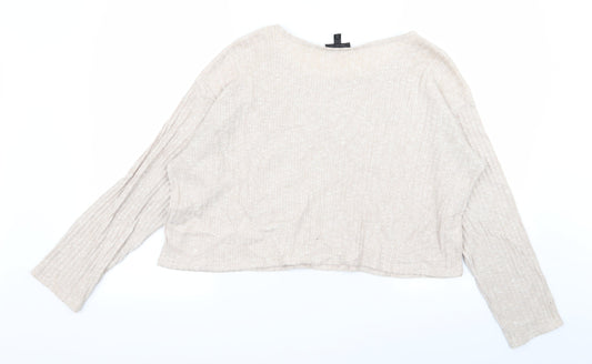 Topshop Womens Beige Basic T-Shirt Size 8