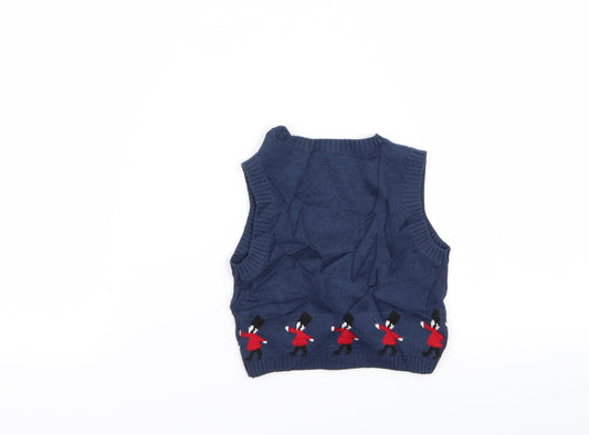 m Boys Blue Geometric Pullover Jumper Size 0-3 Months