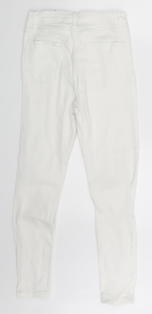 Forgina Womens White Denim Skinny Jeans One Size