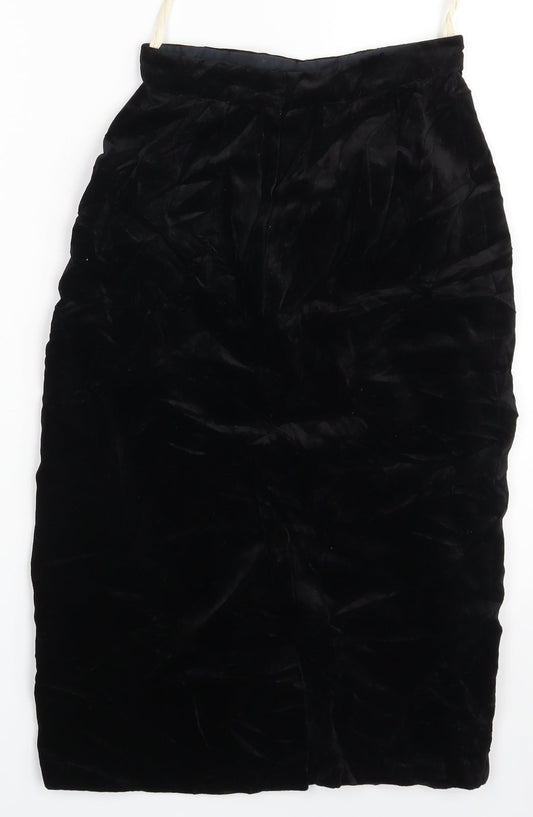 Preworn Womens Black A-Line Skirt One Size - Waist 20in