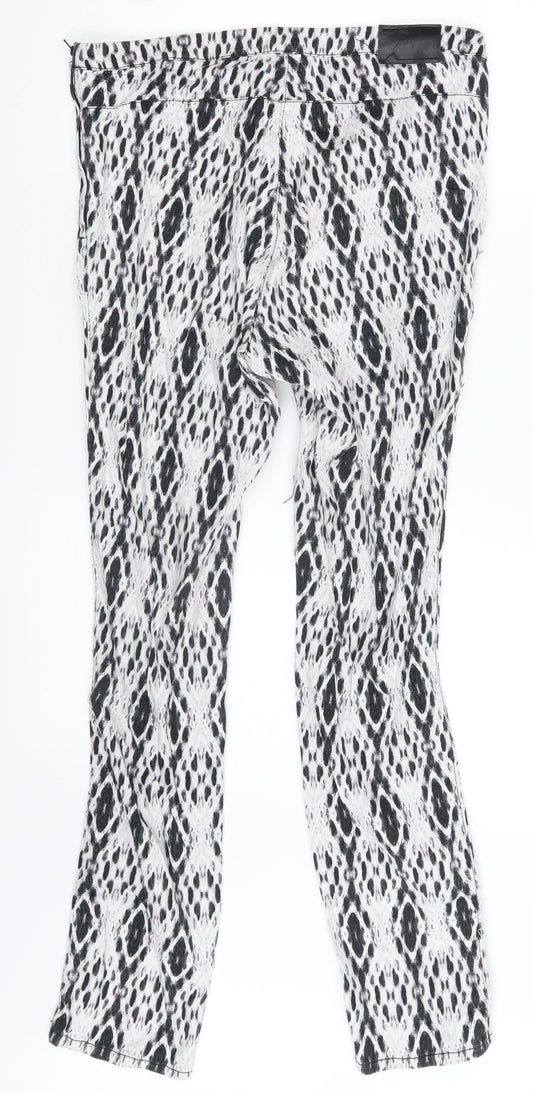 H&M Womens White Argyle/Diamond Jegging Leggings Size 12 L27 in