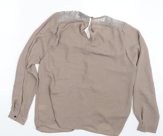 Warehouse Womens Beige Basic Blouse Size 12