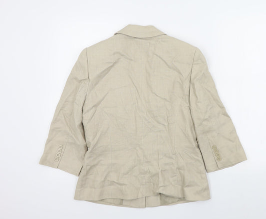 planet Womens Beige Colourblock Jacket Blazer Size 8