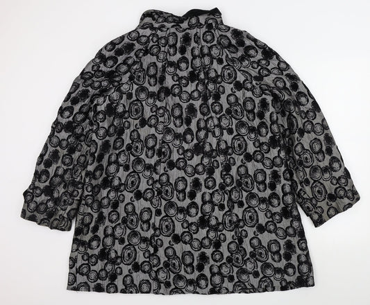 Roman Womens Black Floral Jacket Size M