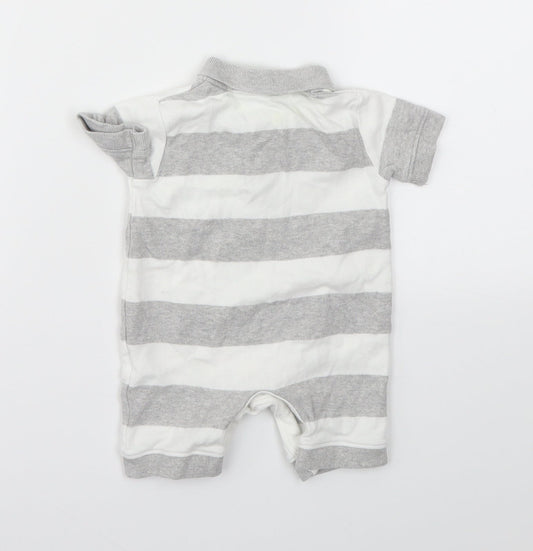 George Boys Grey Striped Catsuit One-Piece Size 3-6 Months