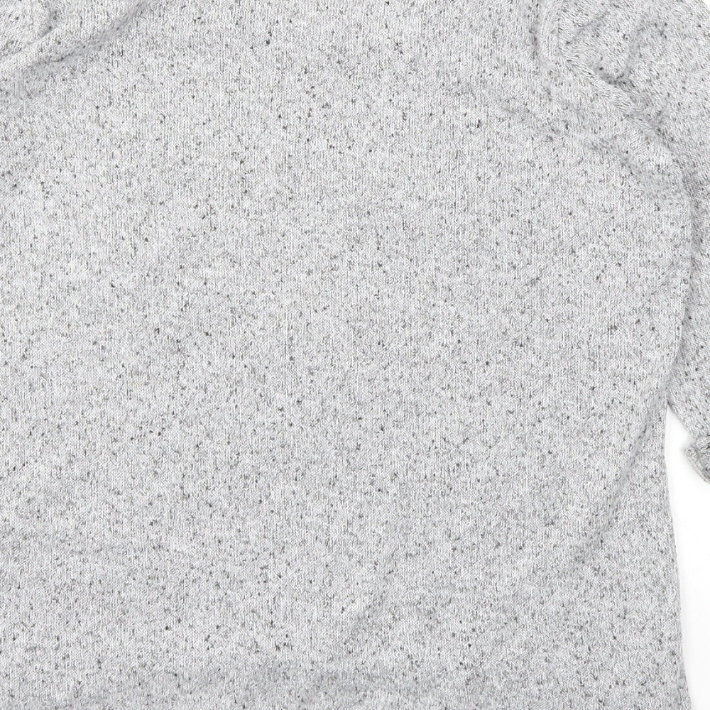 New Look Womens Grey Geometric Basic T-Shirt Size 8