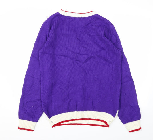 BONNOCKBURN Mens Purple Animal Print Pullover Sweatshirt Size S