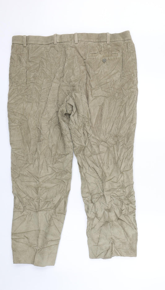 M&S Mens Green Corduroy Trousers Size 40 L25 in