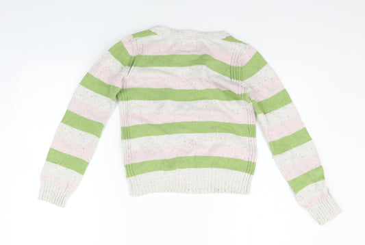 Old Navy Womens Green Striped Pullover Jumper Size L