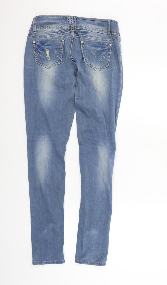 best curve Womens Blue Straight Jeans Size 28 in L31 in
