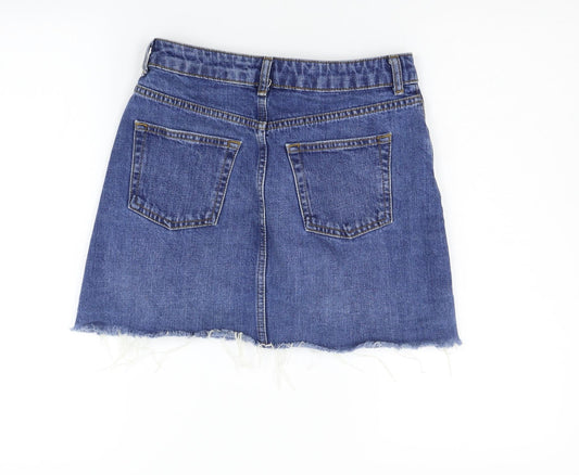 Topshop Womens Blue A-Line Skirt Size 8