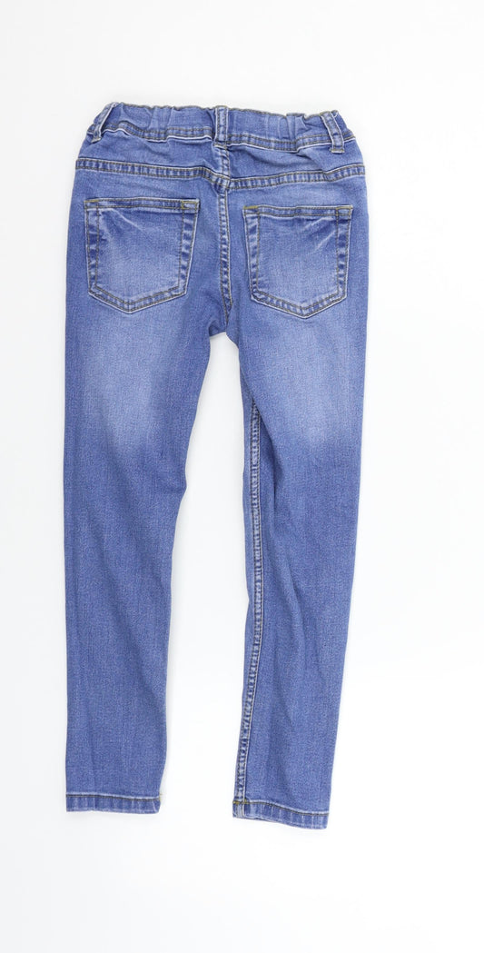 deniem & co Girls Blue Straight Jeans Size 7-8 Years - washable marks
