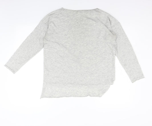 John Lewis Womens Grey Henley Jumper Size S - washable marks