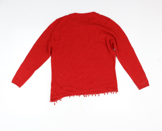 kiran designs Womens Red Pullover Jumper Size M