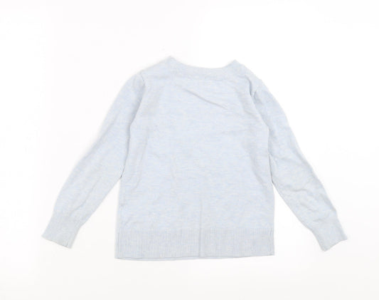 Gap Girls Blue Knit Pullover Jumper Size 6-7 Years - dog