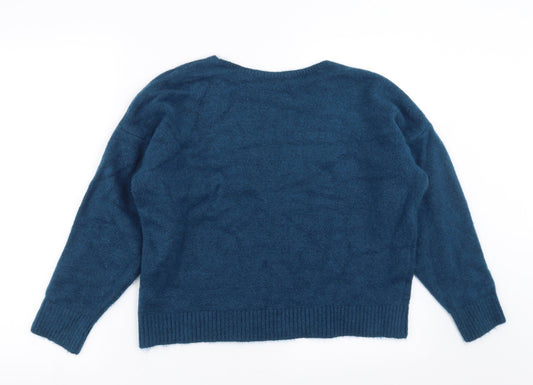 Marks and Spencer Womens Blue Knit Pullover Jumper Size 14