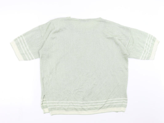 Noughts & Croxxes Womens Green Knit Pullover Jumper Size L