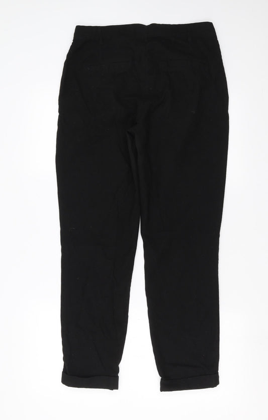 H&M Womens Black Trousers Size 12 L27 in
