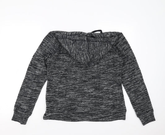 FOREVER 21 Womens Grey Knit Pullover Hoodie Size L