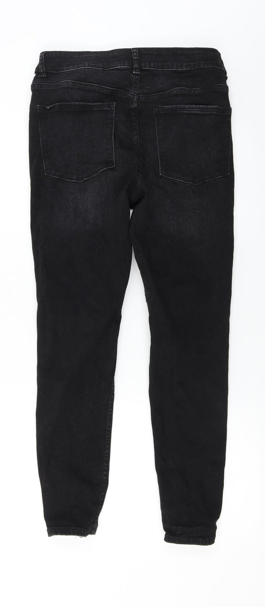 DENIM Womens Black Straight Jeans Size 8 L25 in
