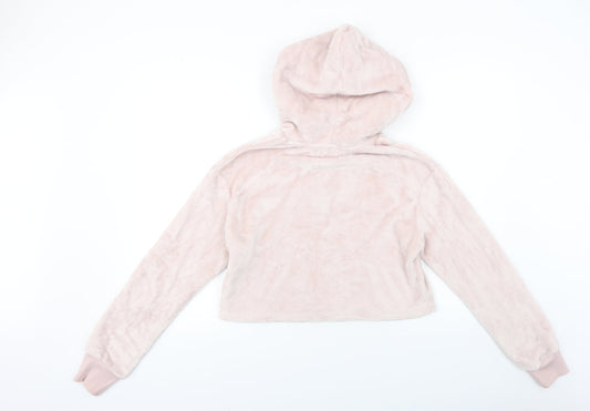 Bershka Womens Pink Pullover Hoodie Size M