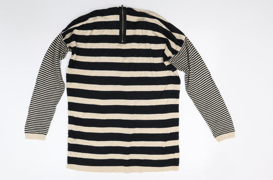 Wallis Womens Brown Striped Pullover Jumper Size S