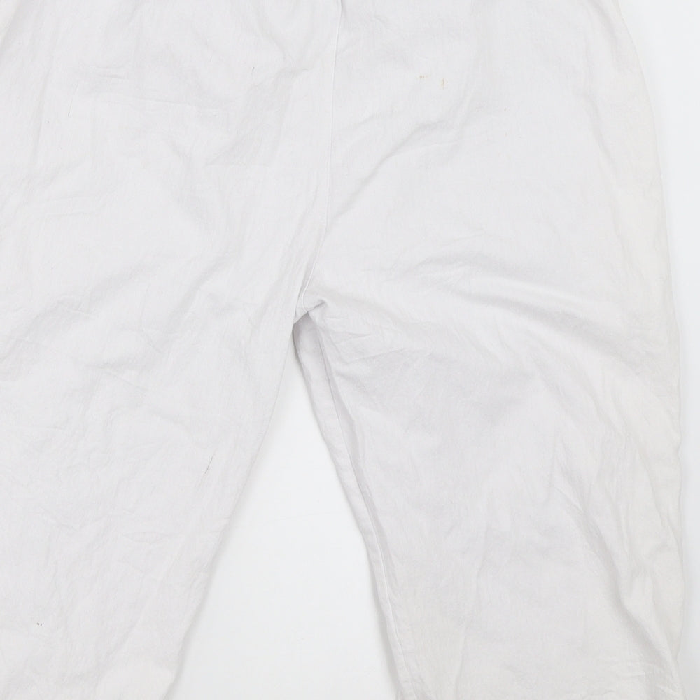 Preworn Womens White Cropped Trousers Size L